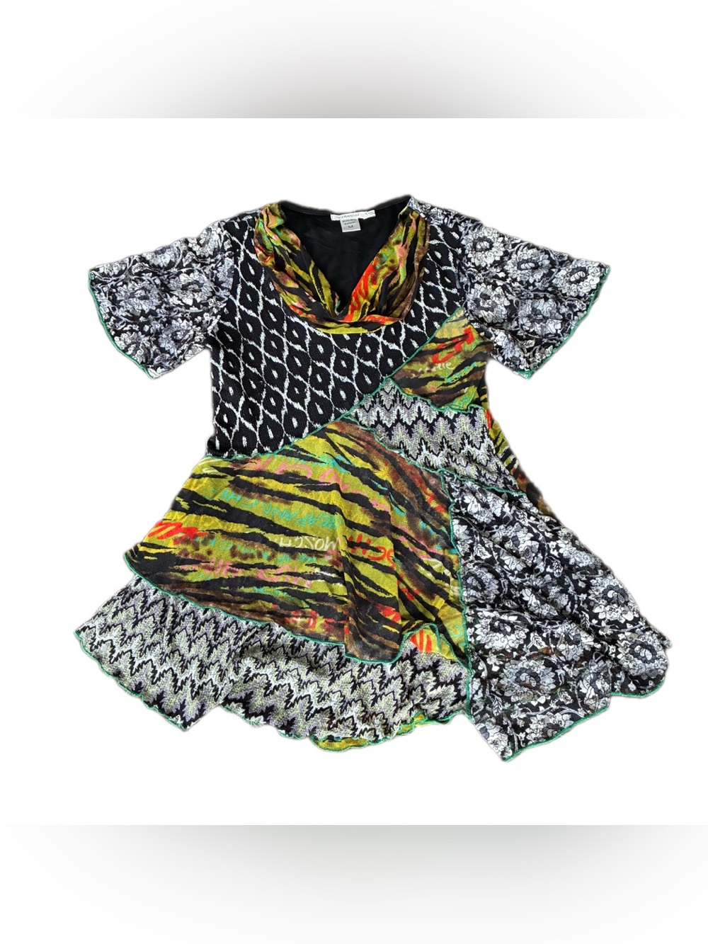 Y2K Vintage Feratelli Patchwork Mesh Top Moschino Cheap & Chic Rare Medium